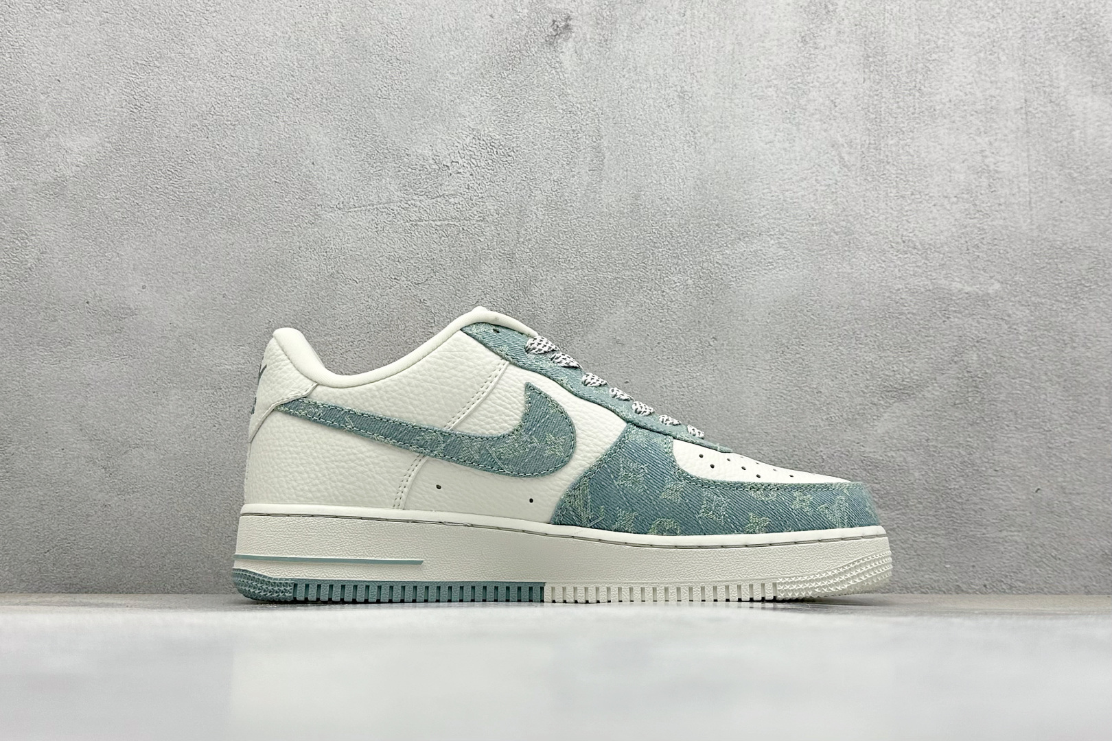 SC版Nike Air Force 1'07 Low LV联名 青色牛仔 空军一号定制休闲板鞋 SC0601-554