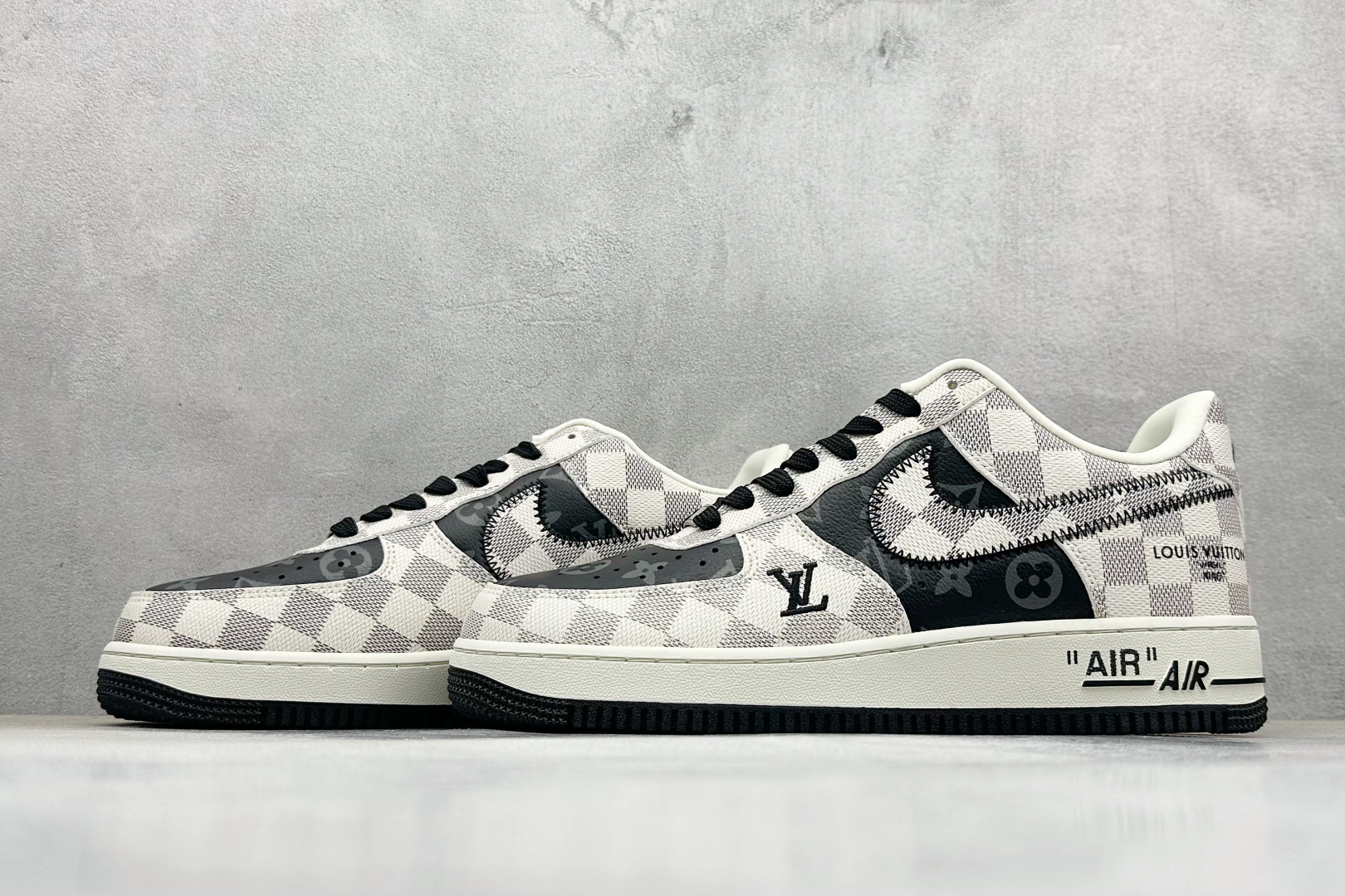 SC版Nike Air Force 1 Low 07 x Louis Vuitt格纹雾灰 SC0601-562