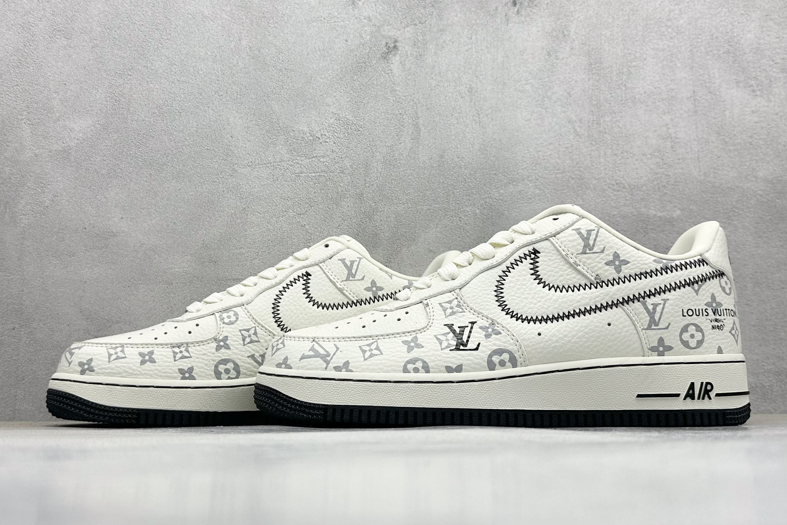 SC版Nike Air Force 1'07 Low LV联名 米白黑线 空军一号低帮休闲板鞋 SC0601-557