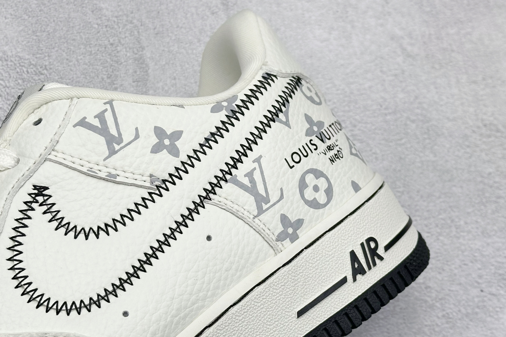 SC版Nike Air Force 1'07 Low LV联名 米白黑线 空军一号低帮休闲板鞋 SC0601-557