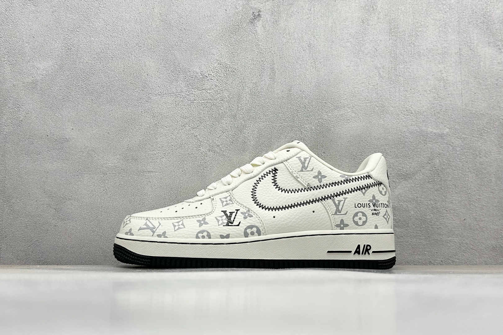 SC版Nike Air Force 1’07 Low LV联名 米白黑线 空军一号低帮休闲板鞋 SC0601-557