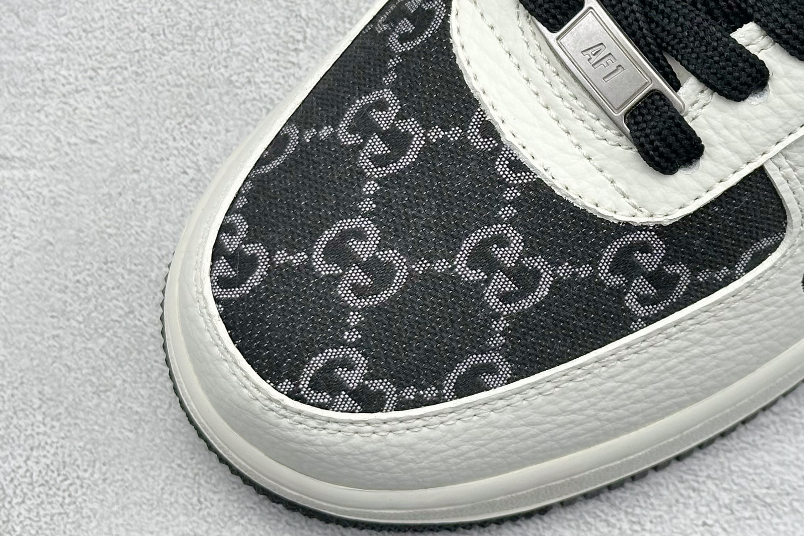 SC版Nike Air Force 1'07 Low 古驰联名 白黑织布 空军一号低帮休闲板鞋 SC0601-571