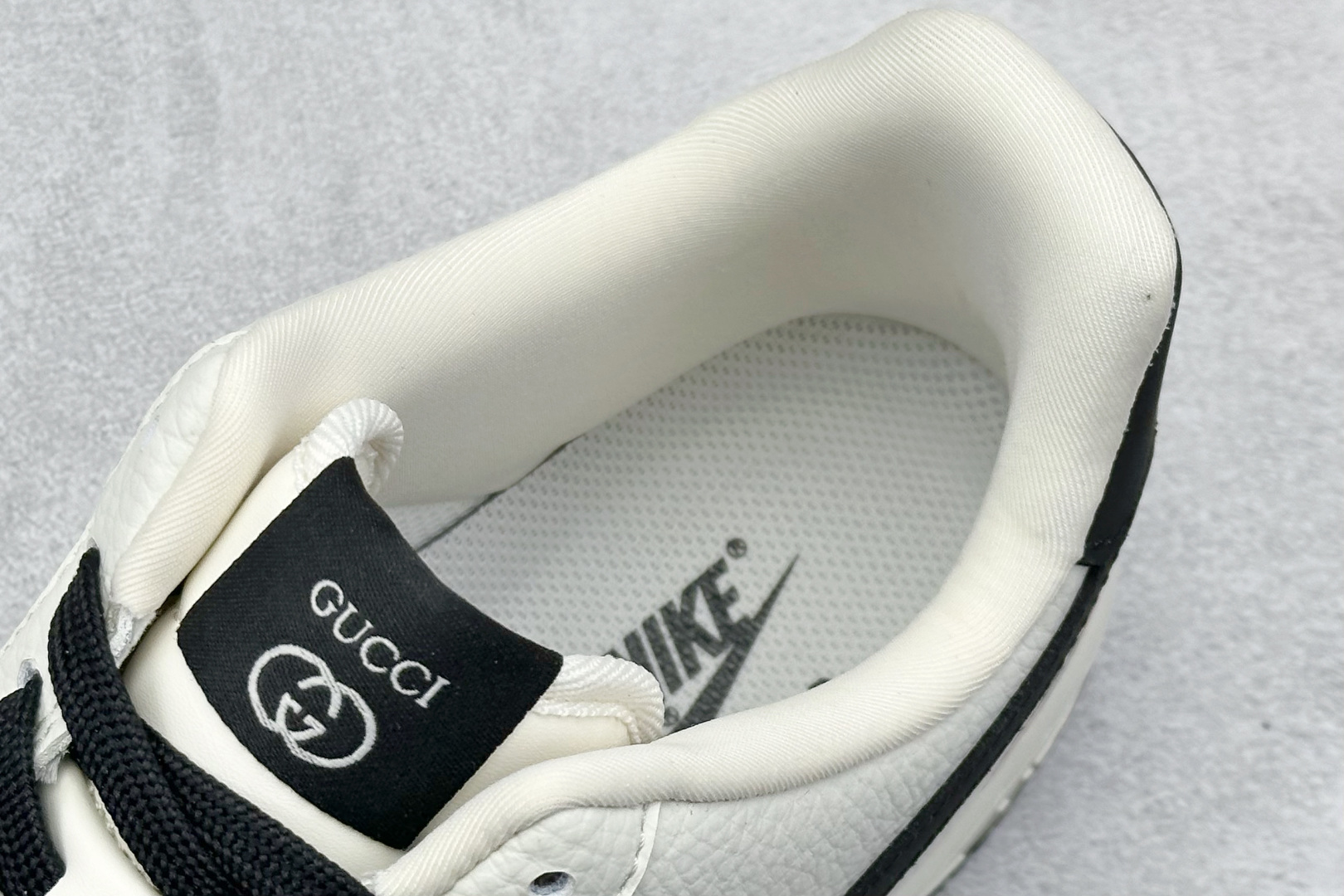 SC版Nike Air Force 1'07 Low 古驰联名 白黑织布 空军一号低帮休闲板鞋 SC0601-571