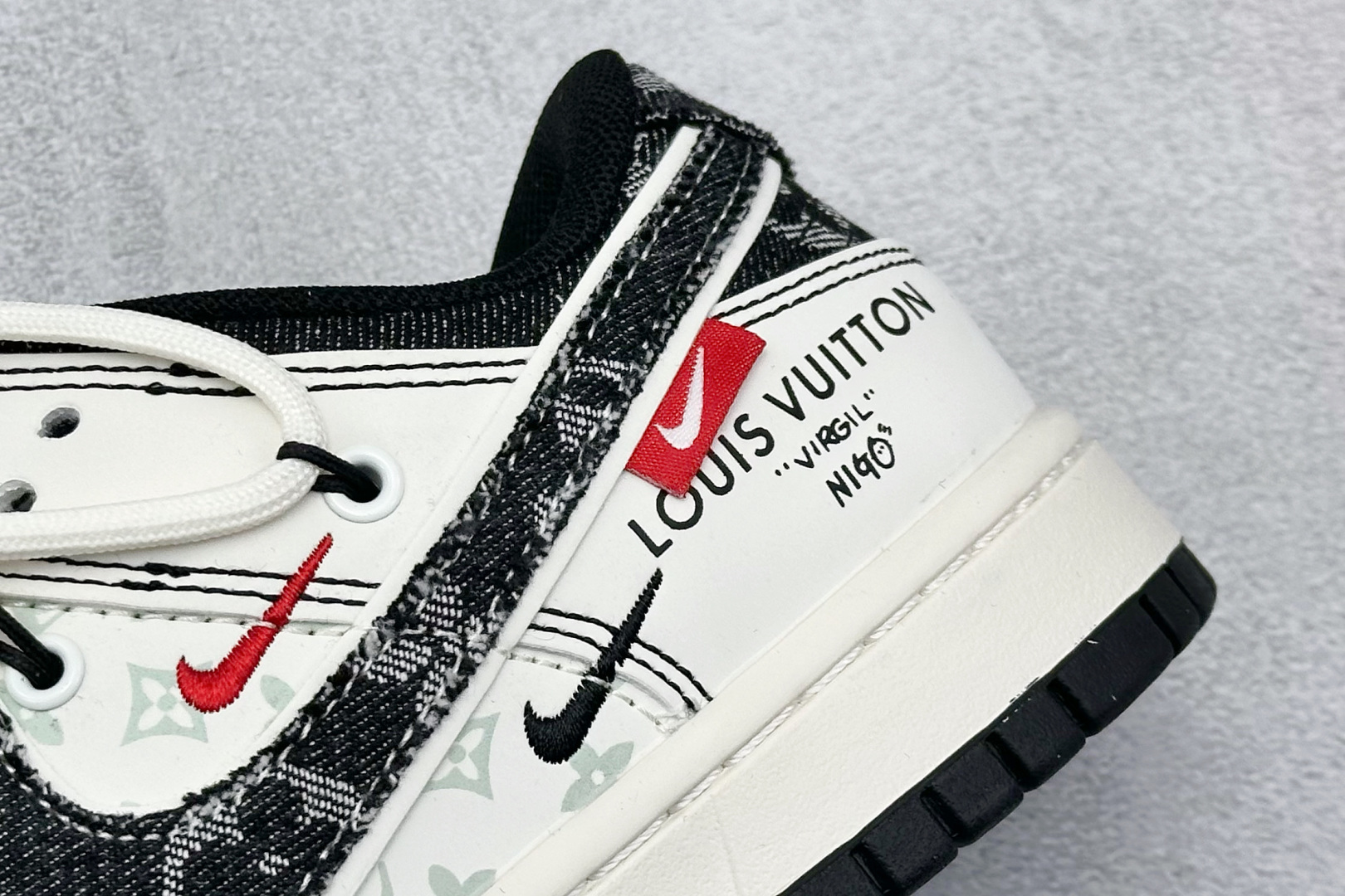 XC版Nike SB Dunk Low LV联名 黑帆布抽绳 低帮休闲板鞋 YX5066-380