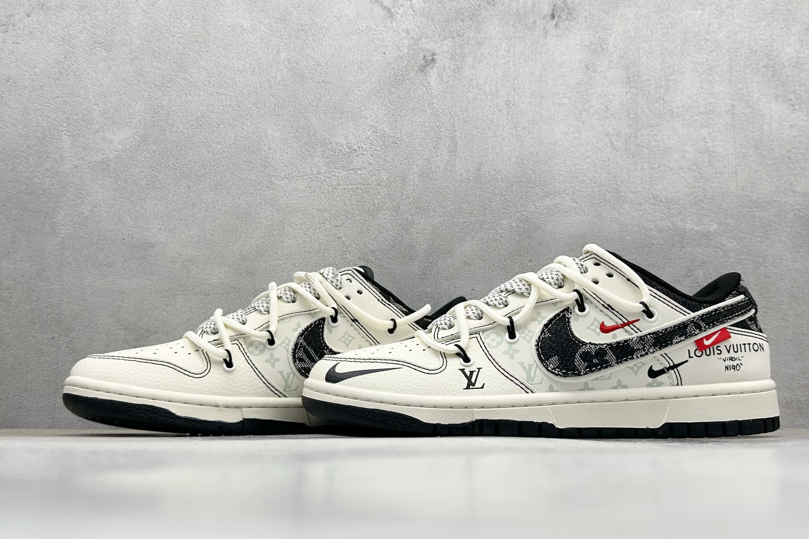 XC版Nike SB Dunk Low LV联名 黑帆布抽绳 低帮休闲板鞋 YX5066-380