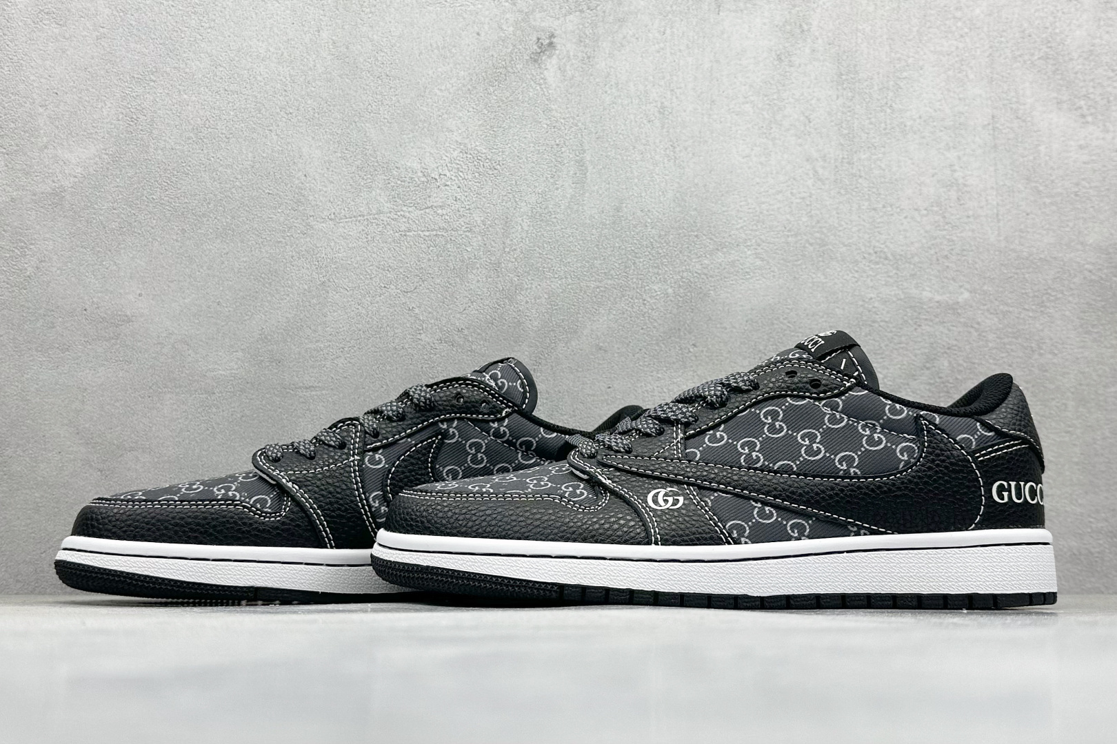 280 XC版Travis Scott x Fragment Design x Air Jordan 1 Low SP AJ1 乔1 古驰联名 黑荔纹 低帮文化休闲板鞋 DZ5899-002
