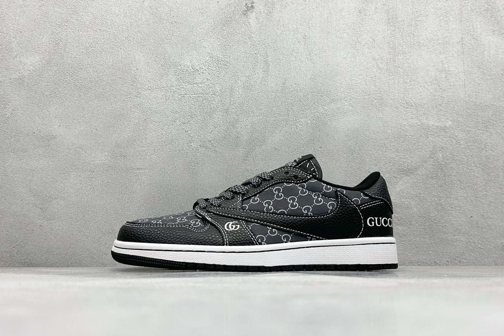 280 XC版Travis Scott x Fragment Design x Air Jordan 1 Low SP AJ1 乔1 古驰联名 黑荔纹 低帮文化休闲板鞋 DZ5899-002