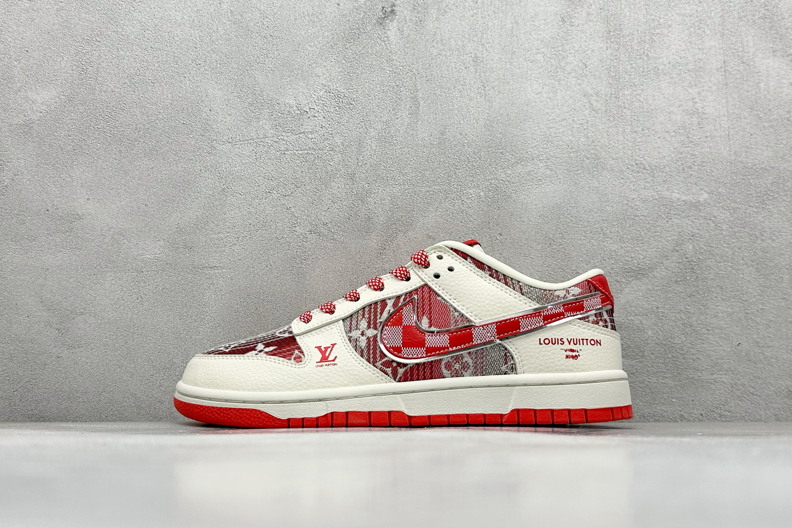 240 Nike SB Dunk Low “路易威登LV联名---米白红帆布印花”  DS6608-003