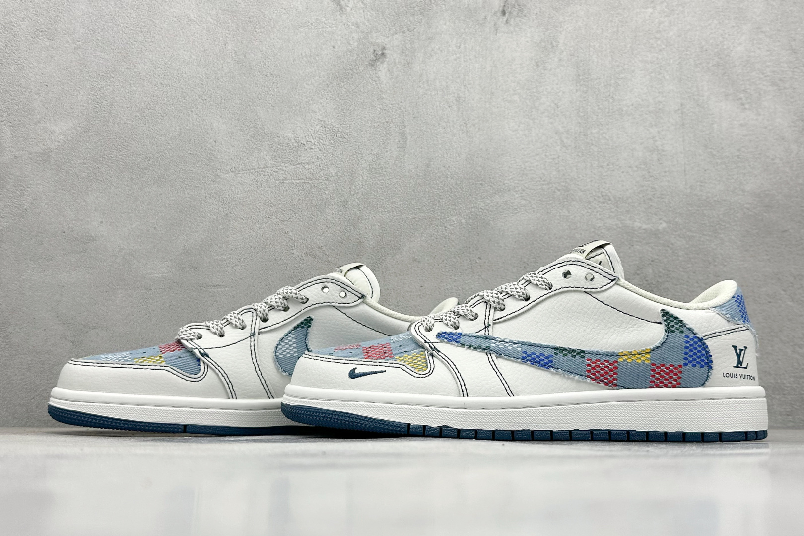 280 XC版Travis Scott x Fragment Design x Air Jordan 1 Low SP AJ1 乔1 LV联名 黑线彩勾 低帮文化休闲板鞋  DZ5899-011