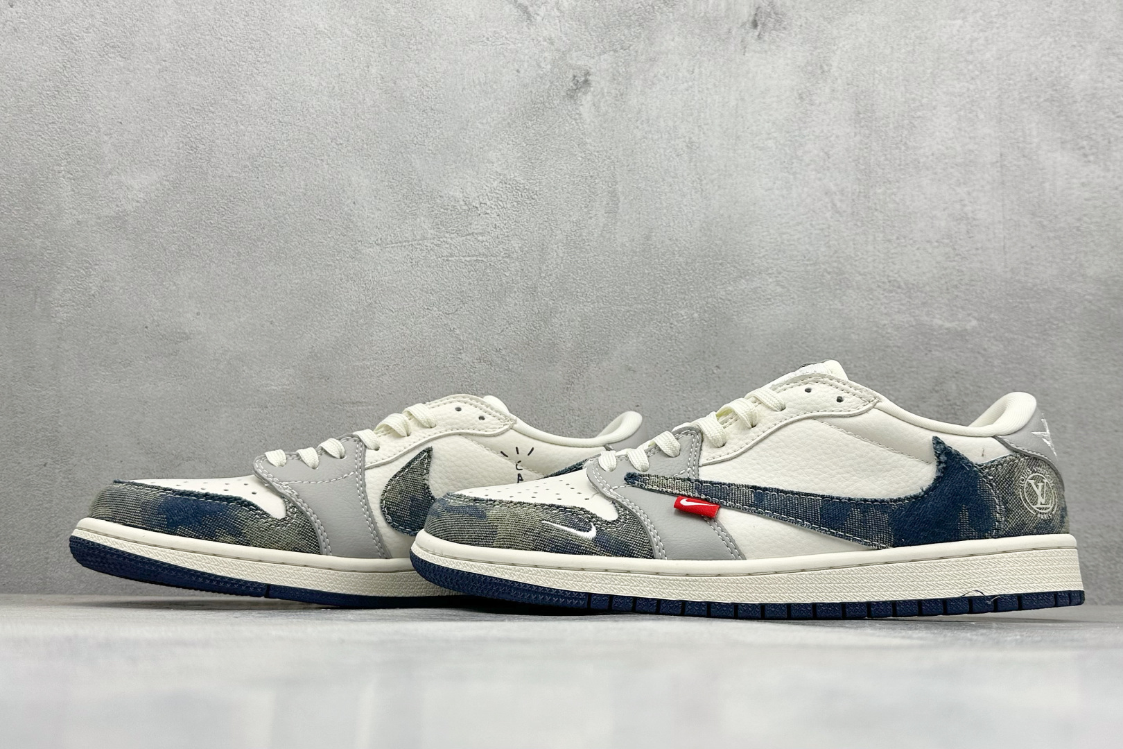 280 SC版Travis Scott x Fragment Design x Air Jordan 1 Low SP AJ1 乔1 LV联名 扎染牛仔 低帮文化休闲板鞋  LD2028-048