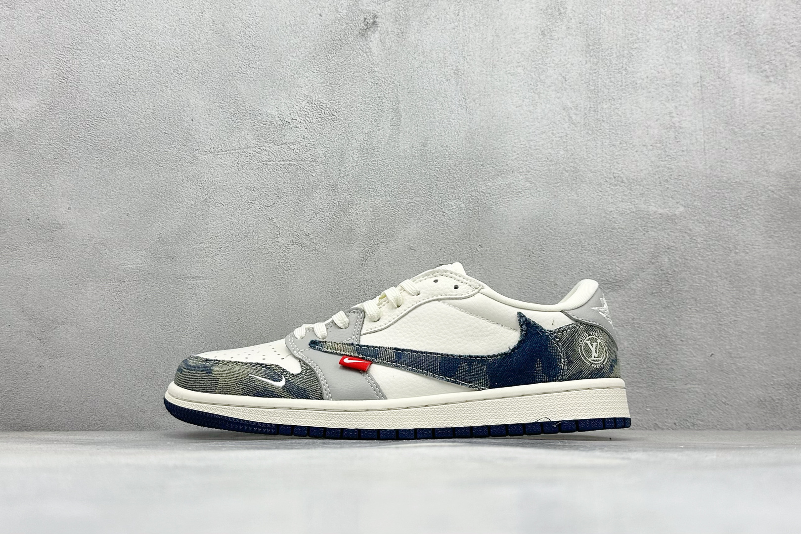 280 SC版Travis Scott x Fragment Design x Air Jordan 1 Low SP AJ1 乔1 LV联名 扎染牛仔 低帮文化休闲板鞋  LD2028-048