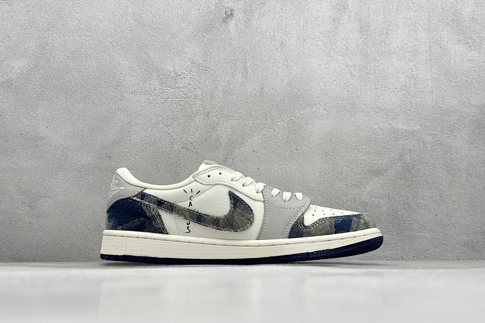 280 SC版Travis Scott x Fragment Design x Air Jordan 1 Low SP AJ1 乔1 LV联名 扎染牛仔 低帮文化休闲板鞋  LD2028-048