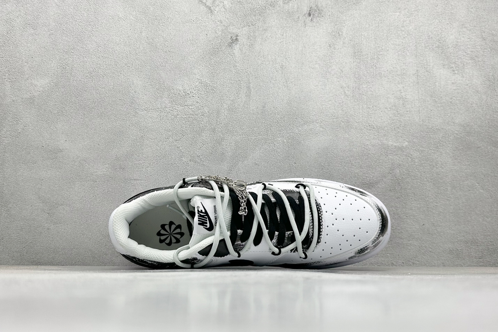 260 Nike Court VisiLow 绑带手绘涂鸦 休闲运动板鞋 低帮百搭透气休闲运动板 DH2987-101
