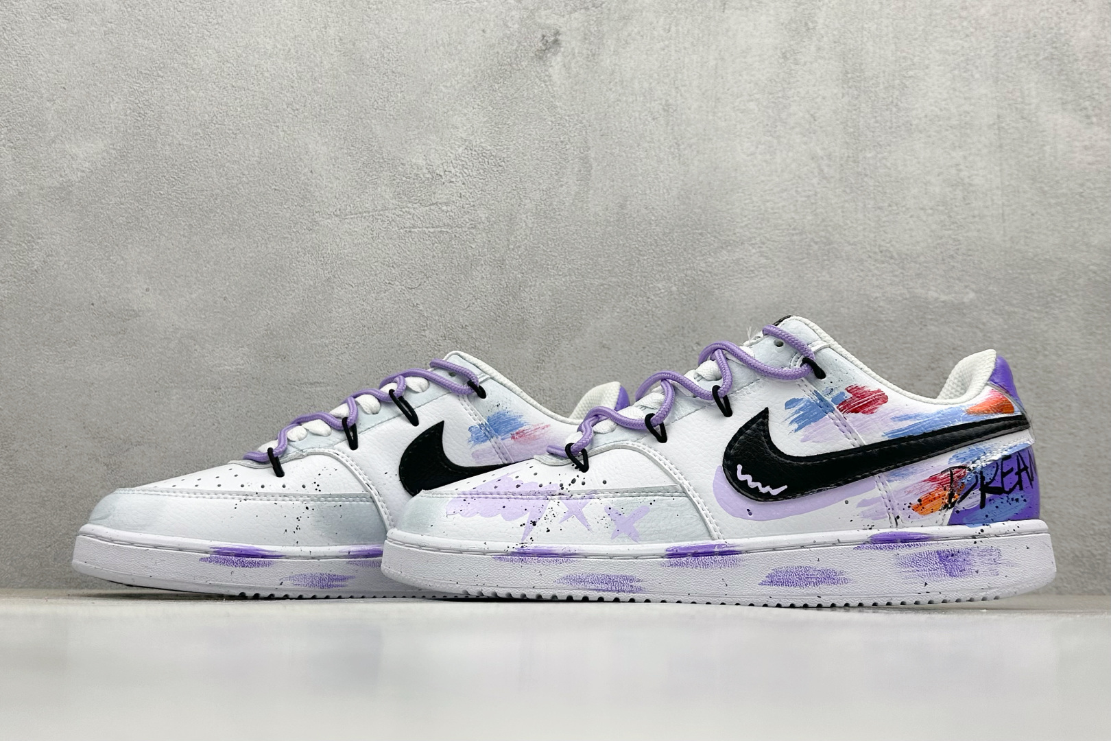 260 Nike Court VisiLow 定制涂鸦绑带 校园风低帮复古篮球板鞋 DH3158-101