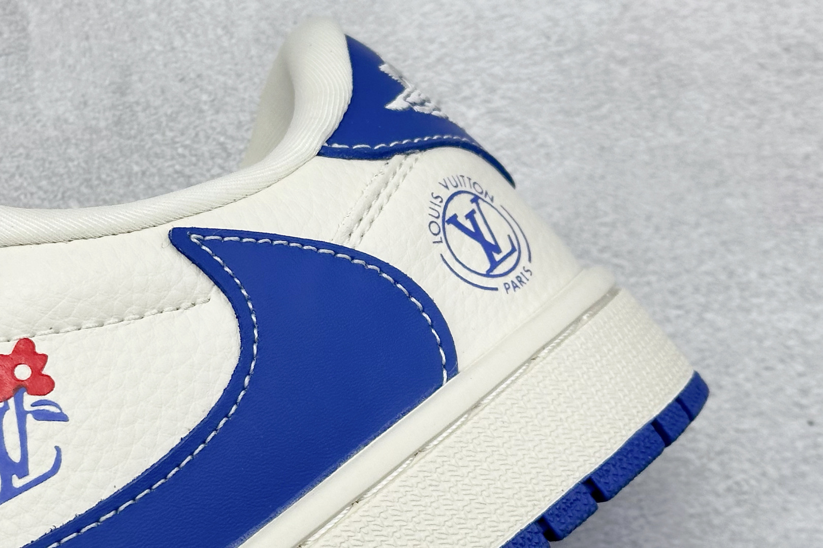 280 SC版Travis Scott x Fragment Design x Air Jordan 1 Low SP AJ1 乔1 LV联名 白蓝花饰 低帮文化休闲板鞋  LD2028-042