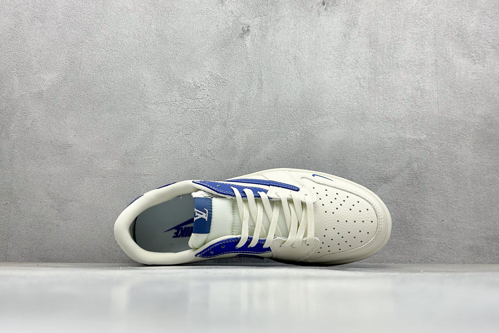 280 SC版Travis Scott x Fragment Design x Air Jordan 1 Low SP AJ1 乔1 LV联名 白蓝花饰 低帮文化休闲板鞋  LD2028-042