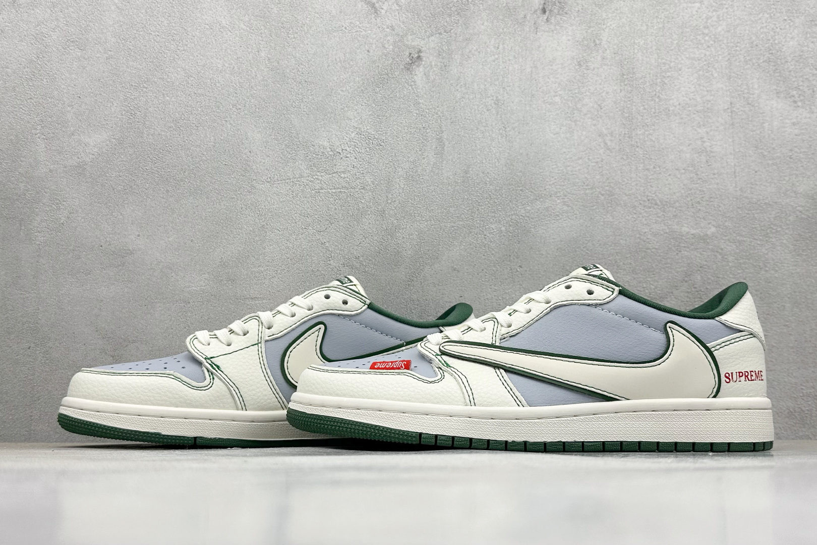 Travis Scott x Fragment Design x Air Jordan 1 Low SP AJ1 乔1 Supreme联名 米灰军绿 低帮文化休闲板鞋 JW1188-149
