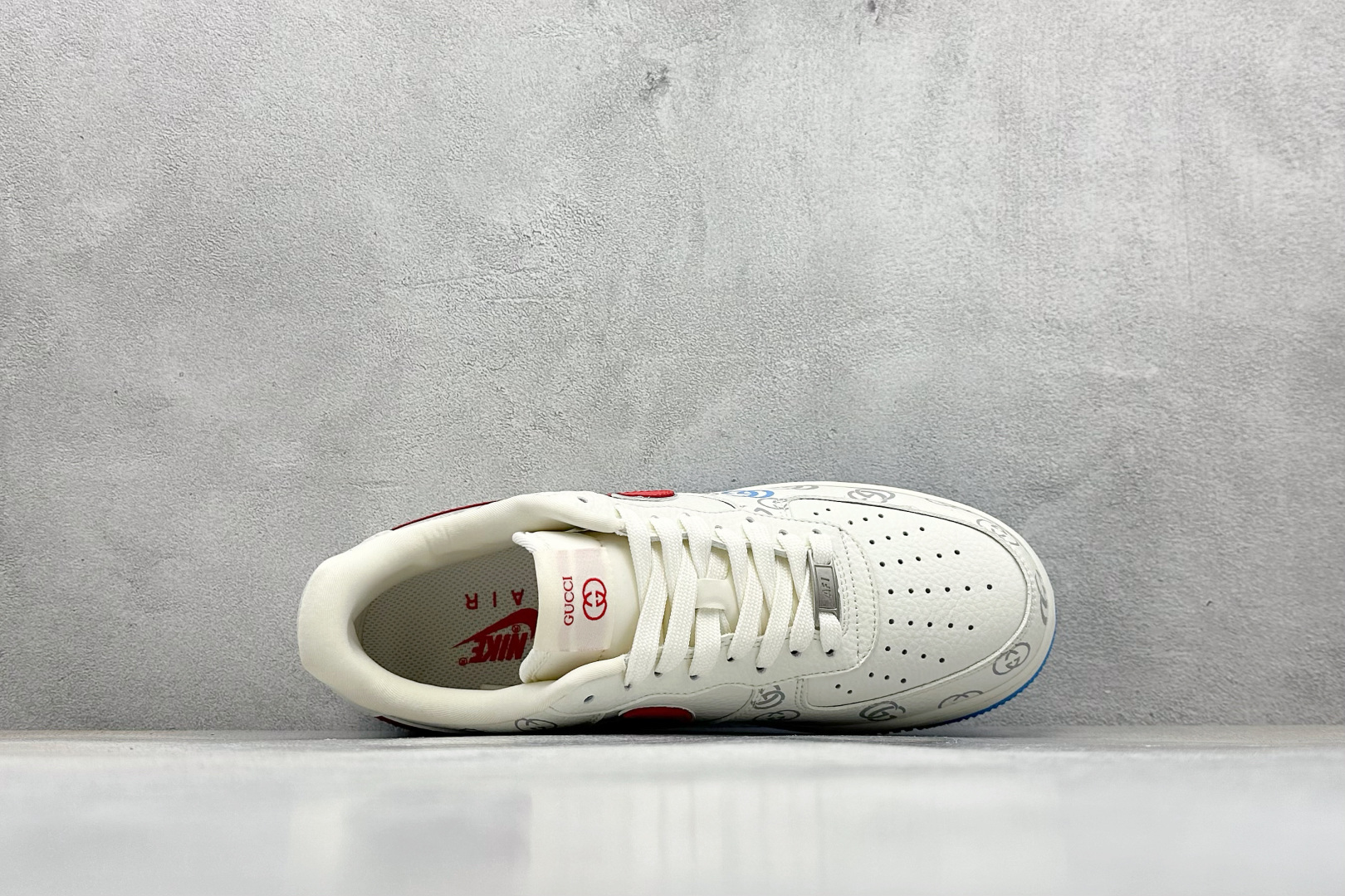 SC版Nike Air Force 1'07 Low 古驰联名 白红蓝 空军一号低帮休闲板鞋 SC0601-572