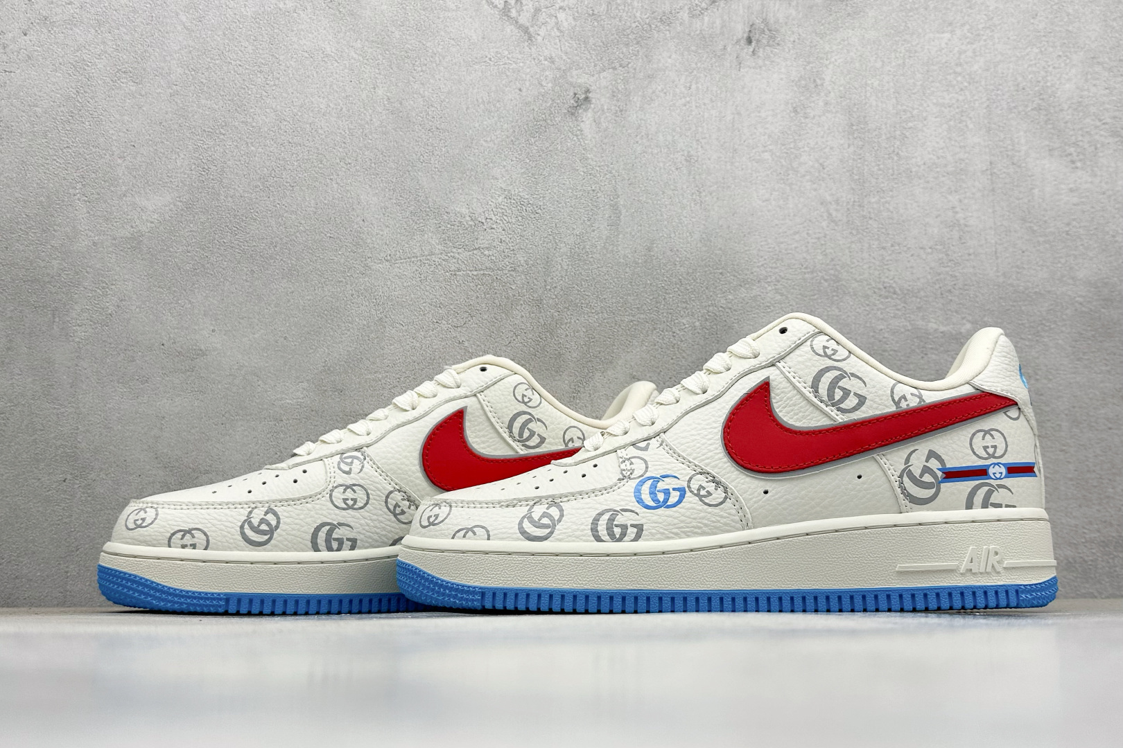 SC版Nike Air Force 1'07 Low 古驰联名 白红蓝 空军一号低帮休闲板鞋 SC0601-572