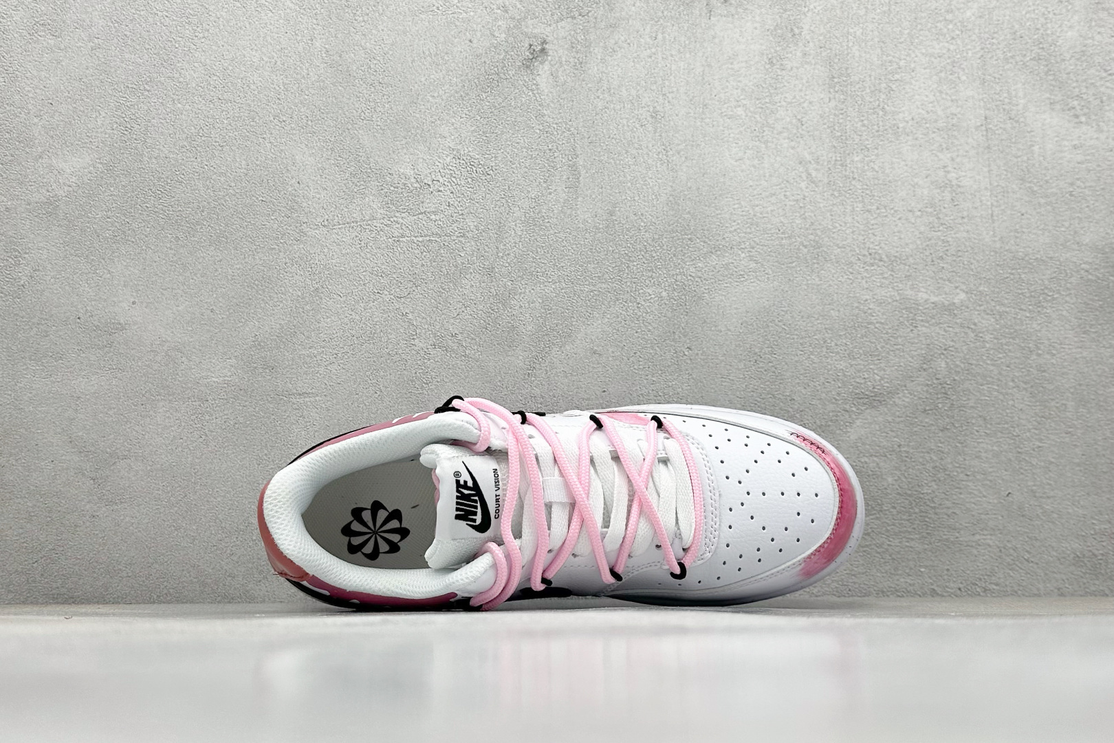 Nike Court Vision Low 定制涂鸦绑带 校园风低帮复古篮球板鞋 DH3158-101