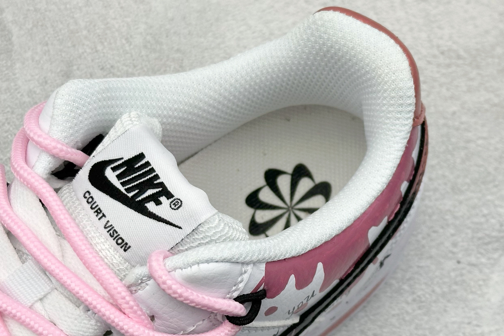 Nike Court Vision Low 定制涂鸦绑带 校园风低帮复古篮球板鞋 DH3158-101