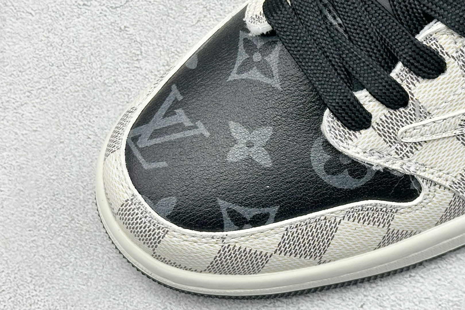 SC版Travis Scott x Fragment Design x Air Jordan 1 Low SP AJ1 乔1 LV联名 格纹雾灰 低帮文化休闲板鞋 SC0601-050