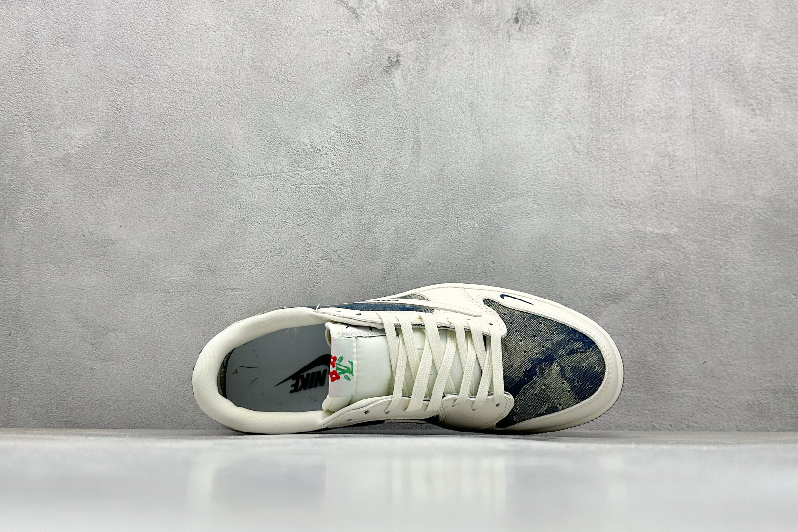 SC版Travis Scott x Fragment Design x Air Jordan 1 Low SP AJ1 乔1 LV联名 白青牛仔 低帮文化休闲板鞋 LD2028-044