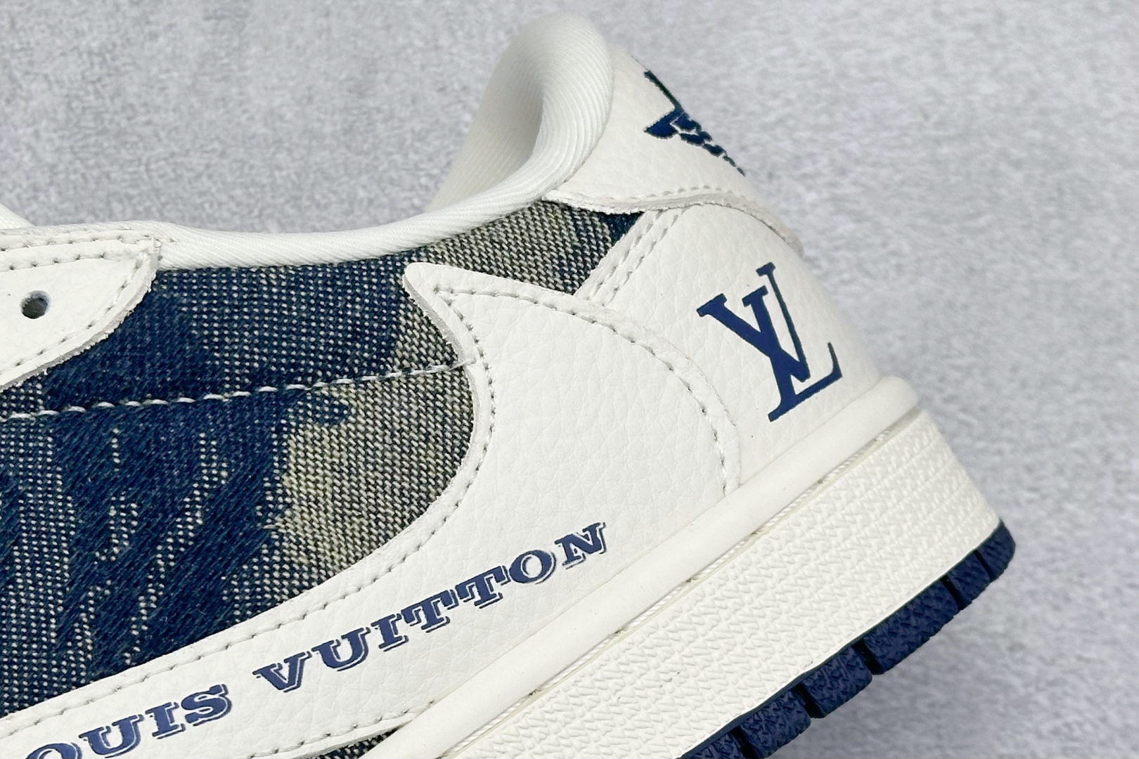 SC版Travis Scott x Fragment Design x Air Jordan 1 Low SP AJ1 乔1 LV联名 白青牛仔 低帮文化休闲板鞋 LD2028-044