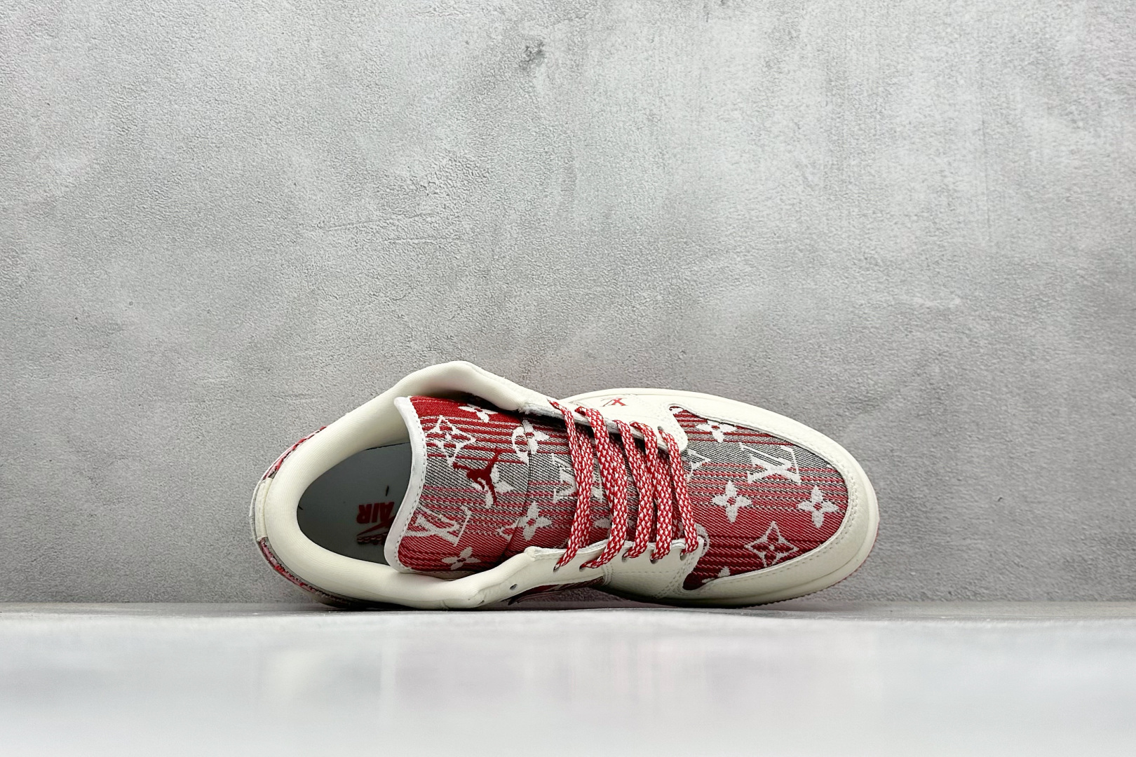 Air Jordan 1 Low AJ1 乔1 “LV路易威登联名---米白红帆布牛仔印花”高端定制 低帮复古篮球鞋 QG1988-010