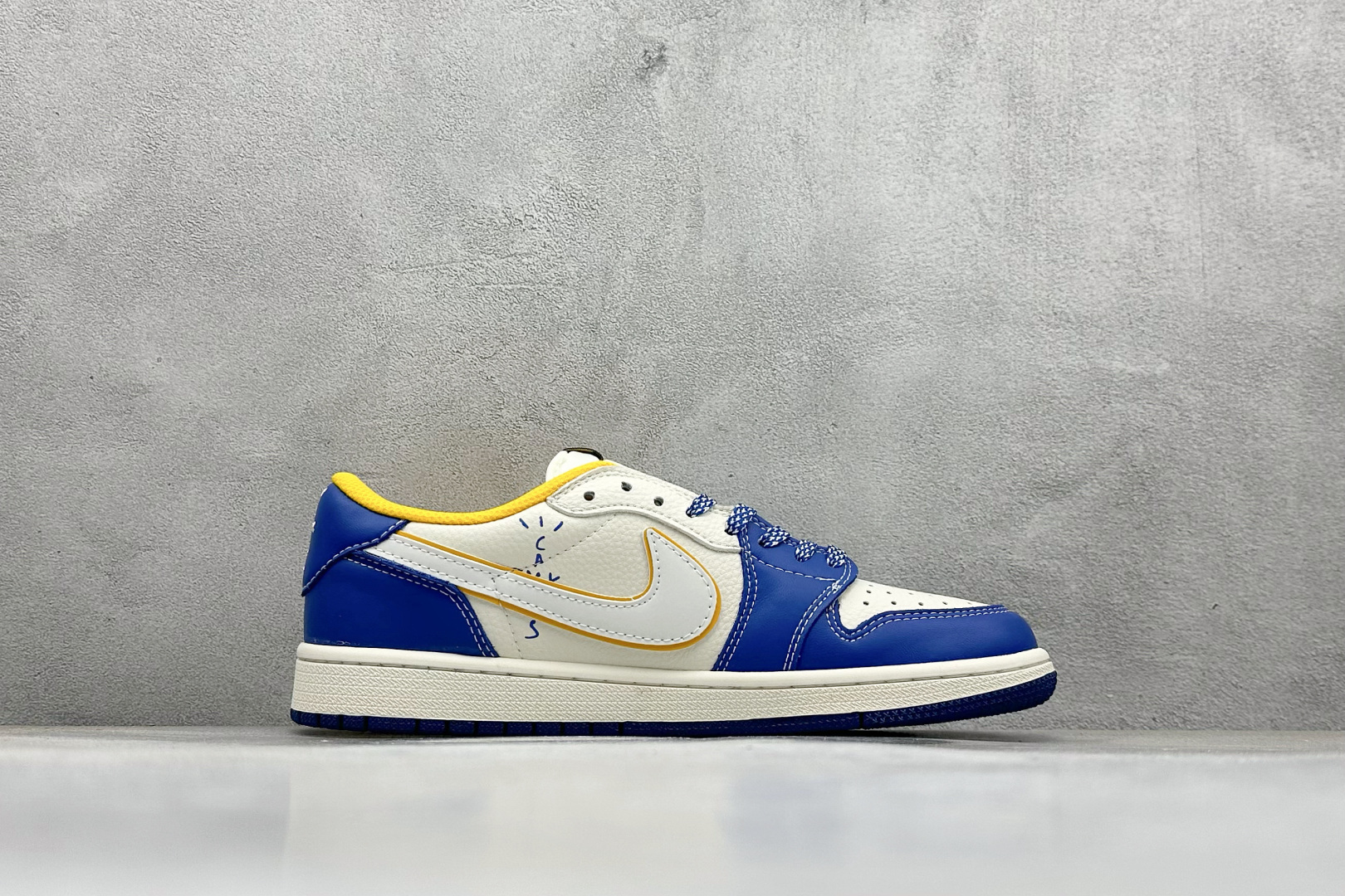 Travis Scott x Nike Air Jordan 1 Low x WARRIORS Air Jordan 1 Low 反转蓝白小勾满天星倒钩 XB1979-012