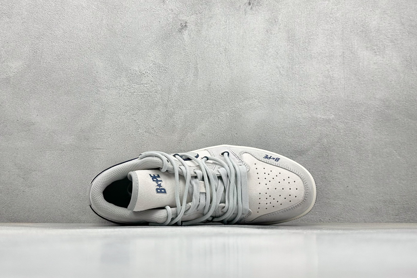 福利特价 Air Jordan 1 Low AJ1 乔1 Bape联名-灰蓝抽绳 高端定制 低帮复古篮球