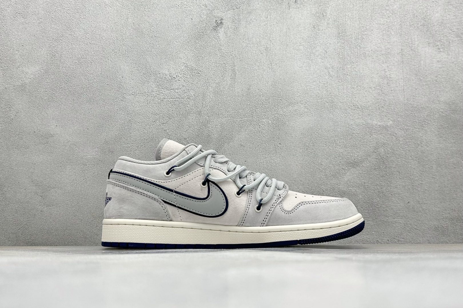 福利特价 Air Jordan 1 Low AJ1 乔1 Bape联名-灰蓝抽绳 高端定制 低帮复古篮球