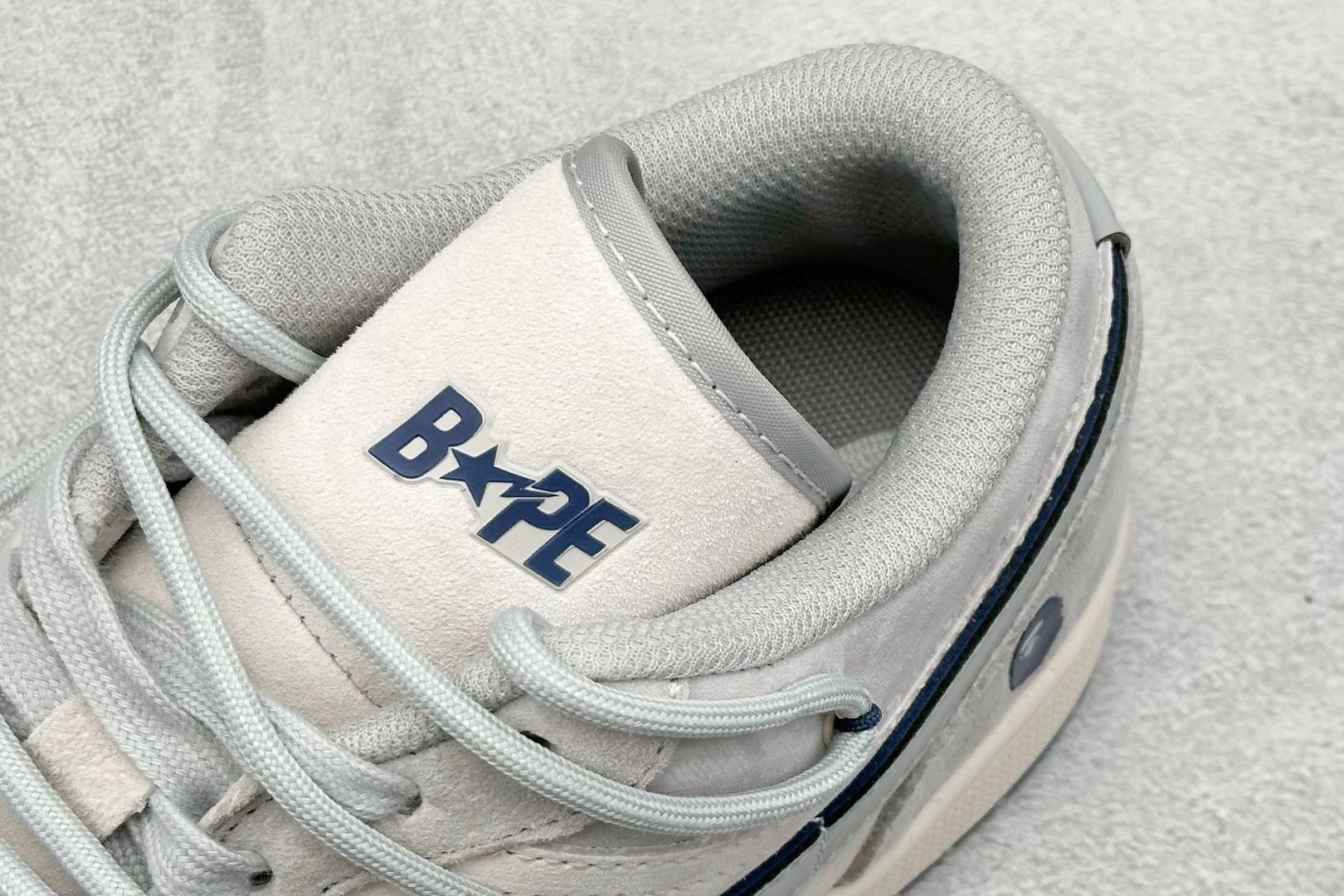 福利特价 Air Jordan 1 Low AJ1 乔1 Bape联名-灰蓝抽绳 高端定制 低帮复古篮球