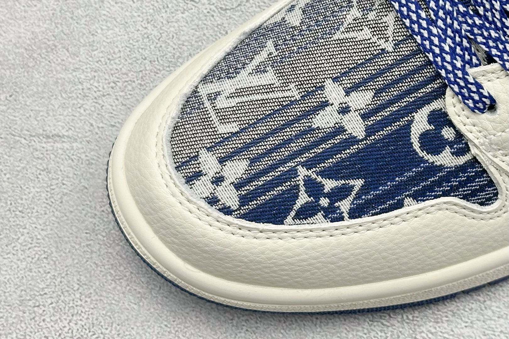 Air Jordan 1 Low AJ1 乔1 “LV路易威登联名---米白蓝帆布牛仔印花”高端定制 低帮复古篮球鞋 QG1988-009