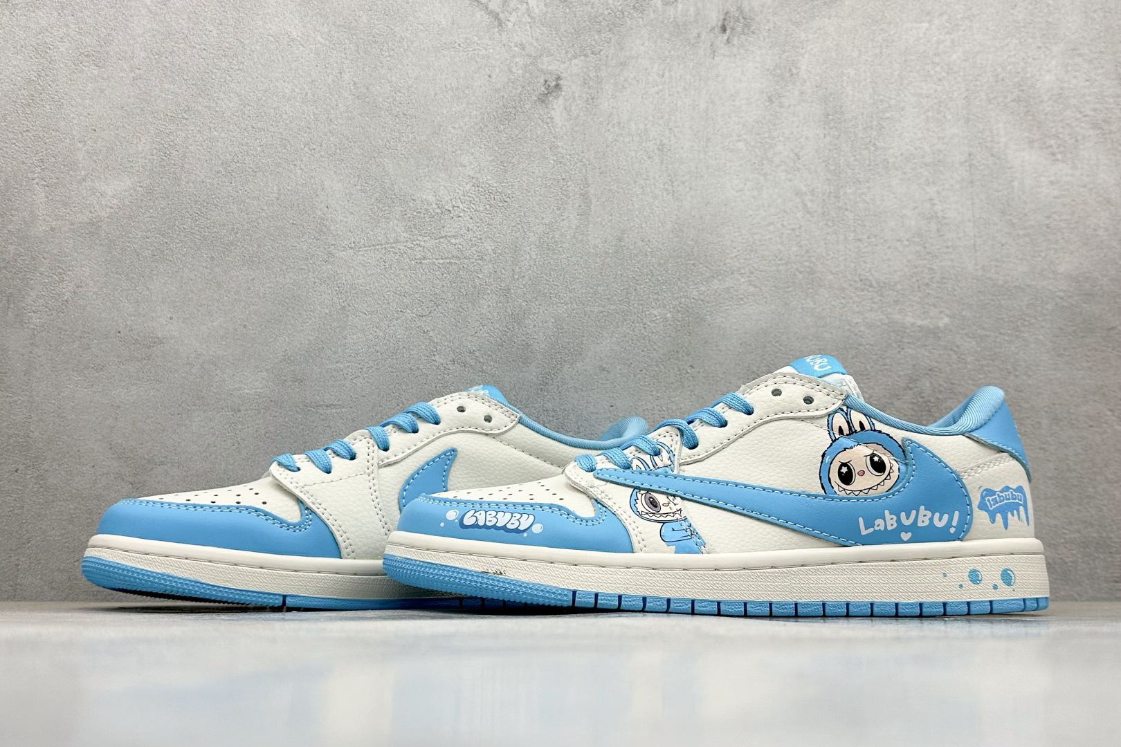 Travis Scott x Fragment Design x Air Jordan 1 Low SP AJ1 乔1 米蓝色 低帮文化休闲板鞋 JW1188-165