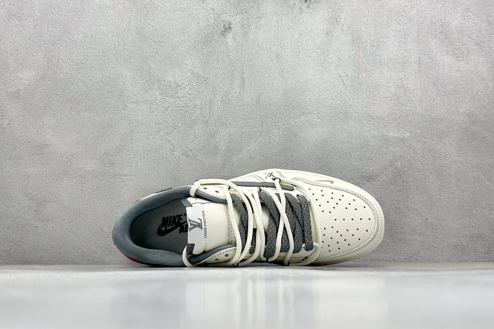 Travis Scott x Fragment Design x Air Jordan 1 Low SP AJ1 乔1 LV联名 米灰印花红标 低帮文化休闲板鞋 HT5088-605