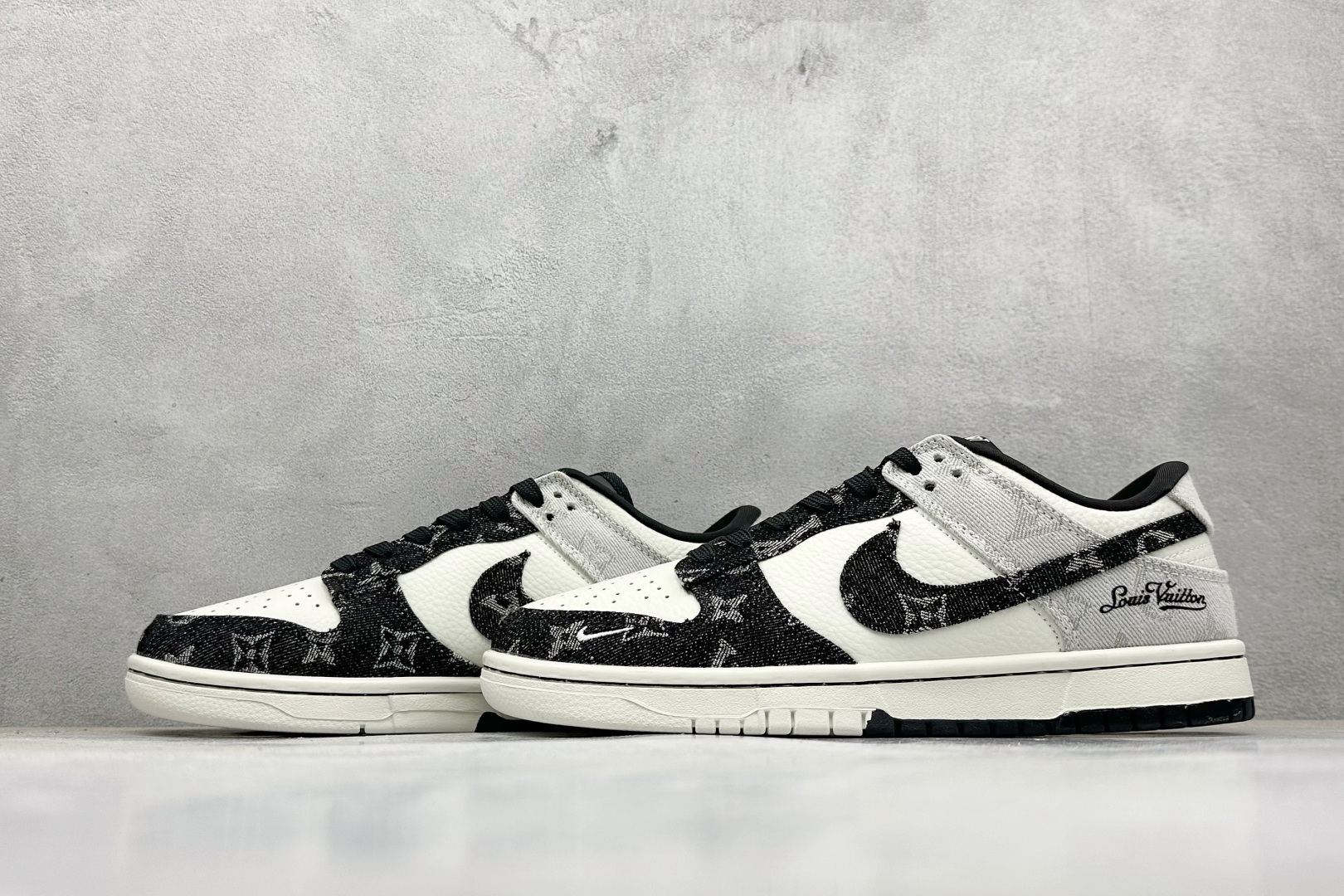 SC版Nike SB Dunk Low LV联名 黑灰牛仔 高端定制 低帮休闲板鞋 SC0601-473