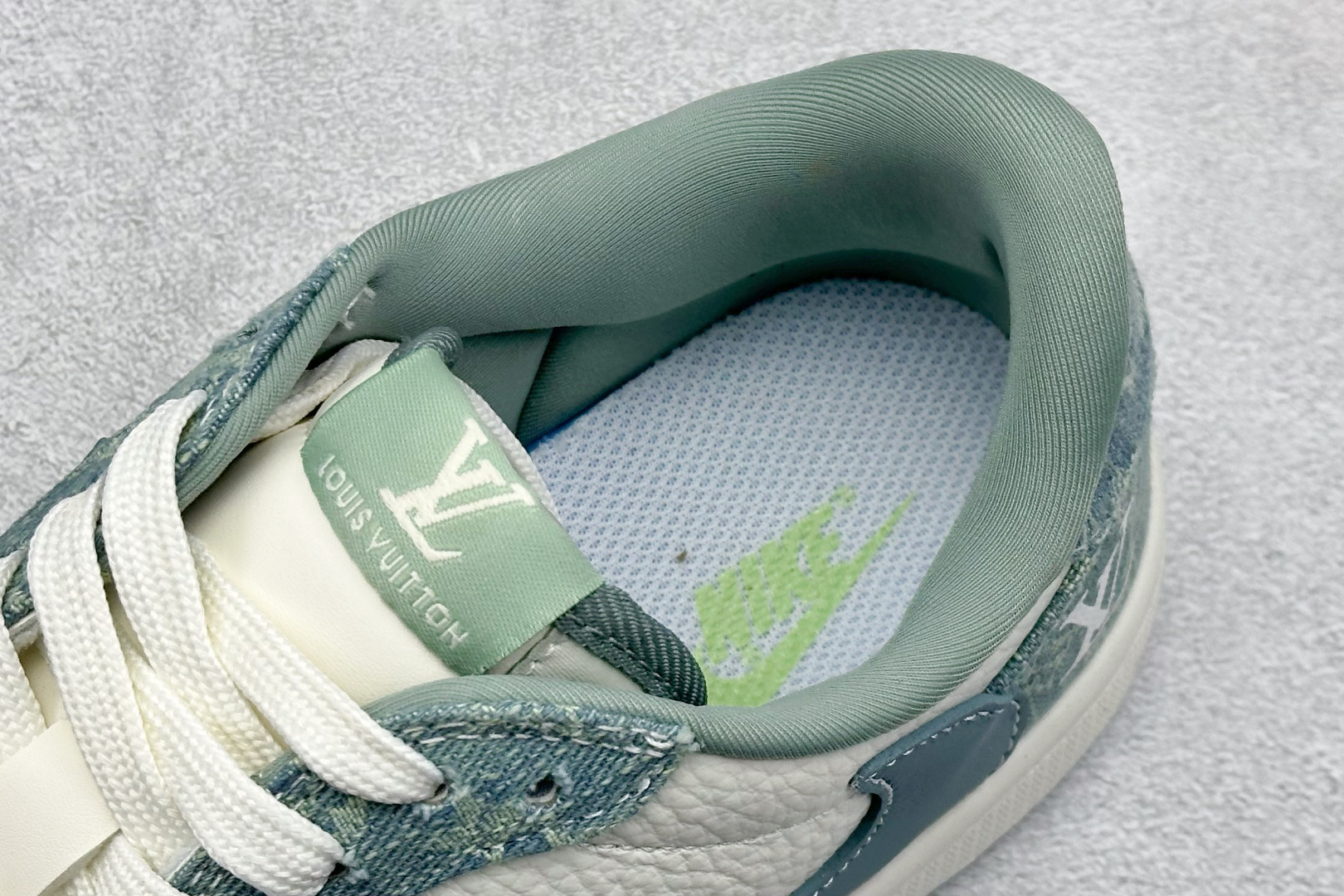 SC版Travis Scott x Fragment Design x Air Jordan 1 Low SP AJ1 乔1 LV联名 青色牛仔 低帮文化休闲板鞋 SC0601-057