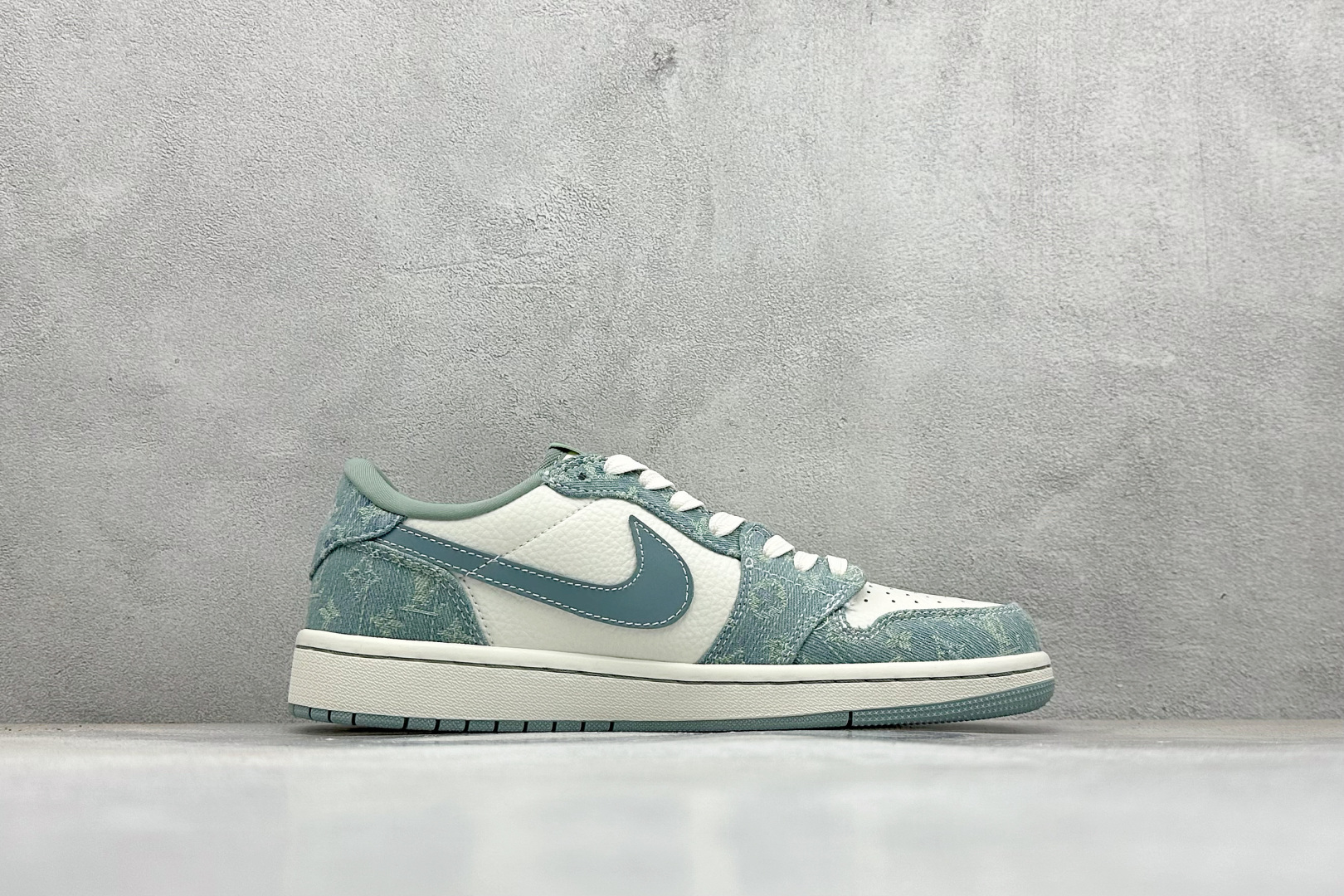 SC版Travis Scott x Fragment Design x Air Jordan 1 Low SP AJ1 乔1 LV联名 青色牛仔 低帮文化休闲板鞋 SC0601-057