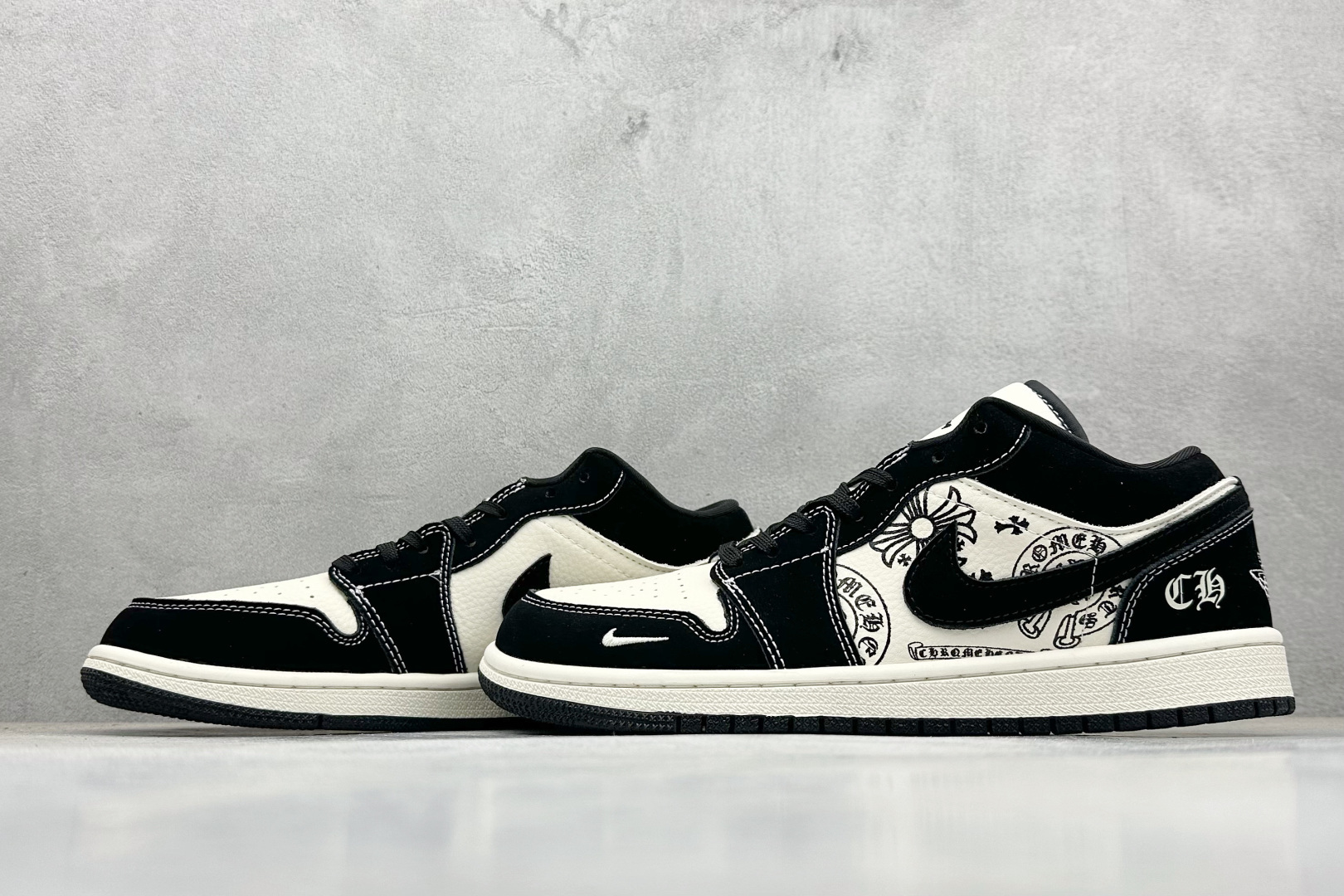 Nike Jordan Air Jordan 1 “克罗心联名——米黑马克线” 高端定制 乔丹低帮休闲板鞋 QJ2025-003
