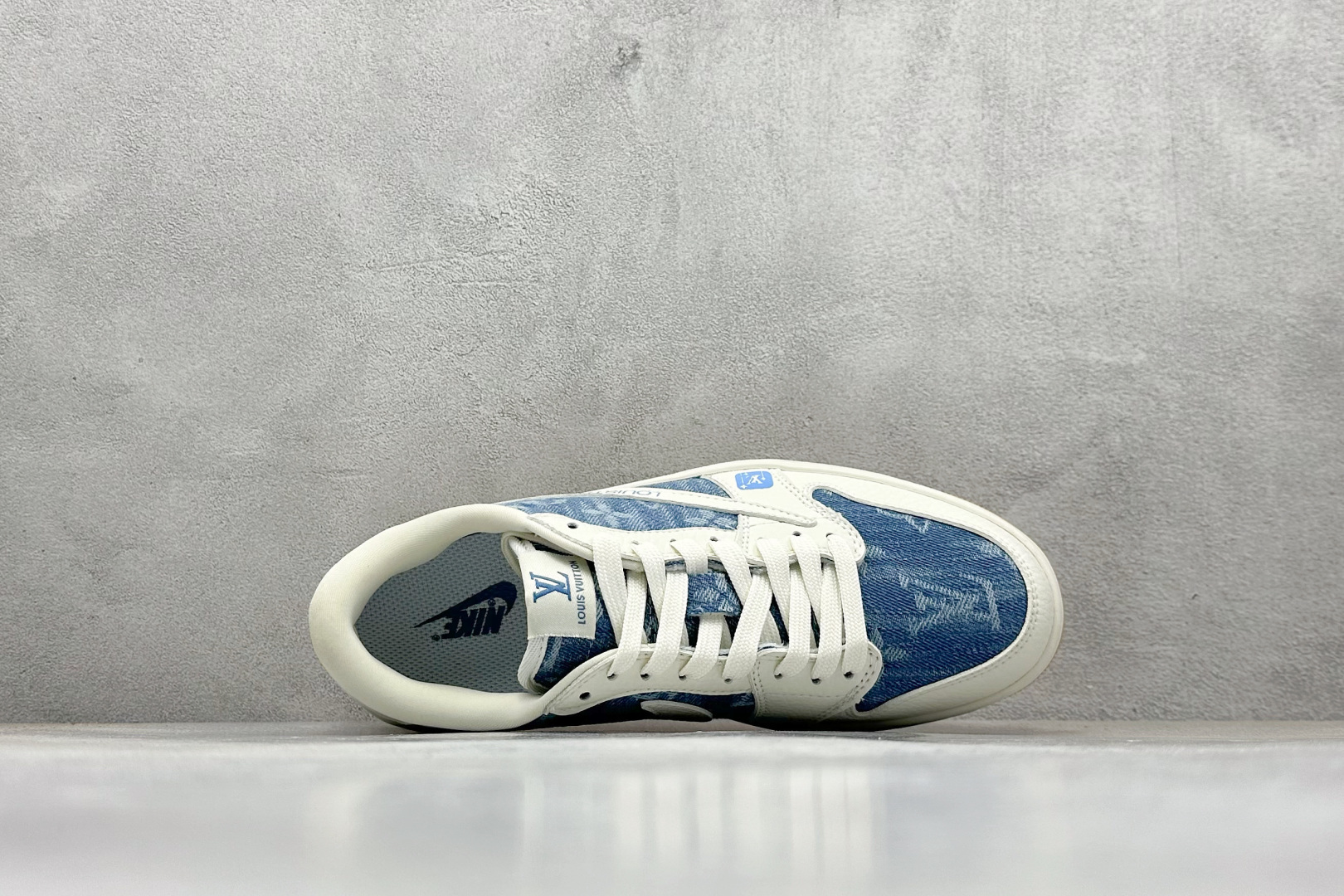 SC版Travis Scott x Fragment Design x Air Jordan 1 Low SP AJ1 乔1 LV联名 白蓝牛仔 低帮文化休闲板鞋 SC0601-053