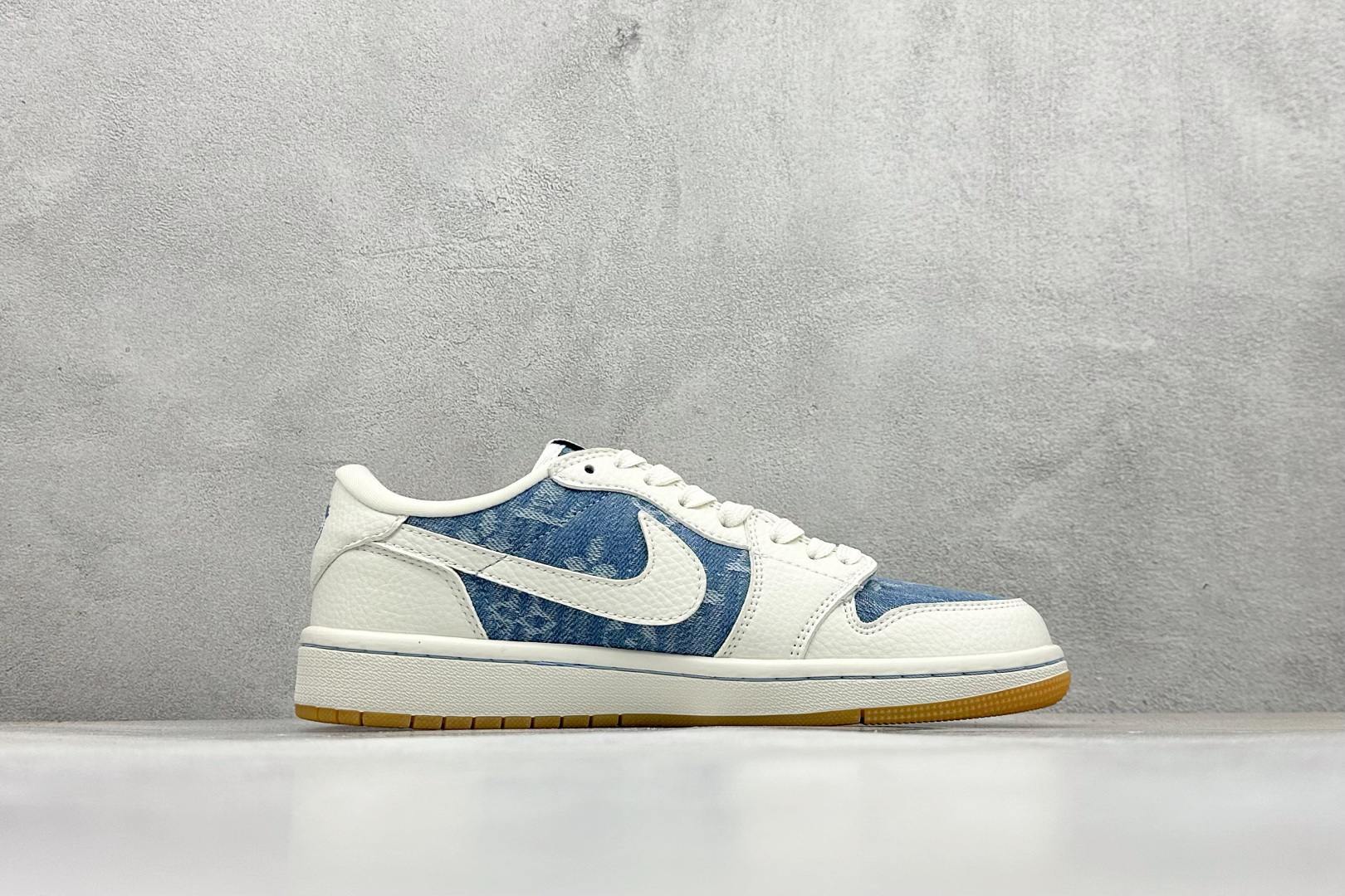 SC版Travis Scott x Fragment Design x Air Jordan 1 Low SP AJ1 乔1 LV联名 白蓝牛仔 低帮文化休闲板鞋 SC0601-053