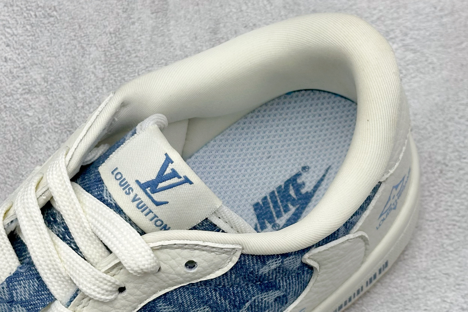 SC版Travis Scott x Fragment Design x Air Jordan 1 Low SP AJ1 乔1 LV联名 白蓝牛仔 低帮文化休闲板鞋 SC0601-053