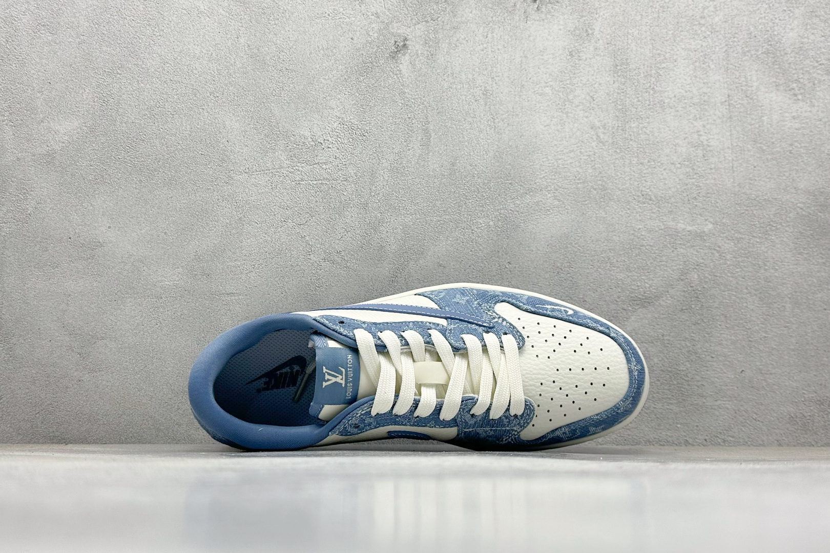 SC版Travis Scott x Fragment Design x Air Jordan 1 Low SP AJ1 乔1 LV联名 天空蓝牛仔 低帮文化休闲板鞋 SC0601-056