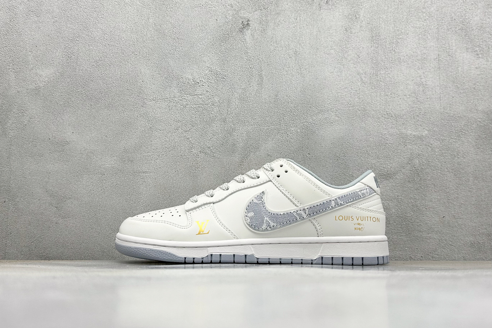 XC版Nike SB Dunk Low LV联名 灰牛仔勾 周年高端定制 低帮休闲板鞋 CS1688-126