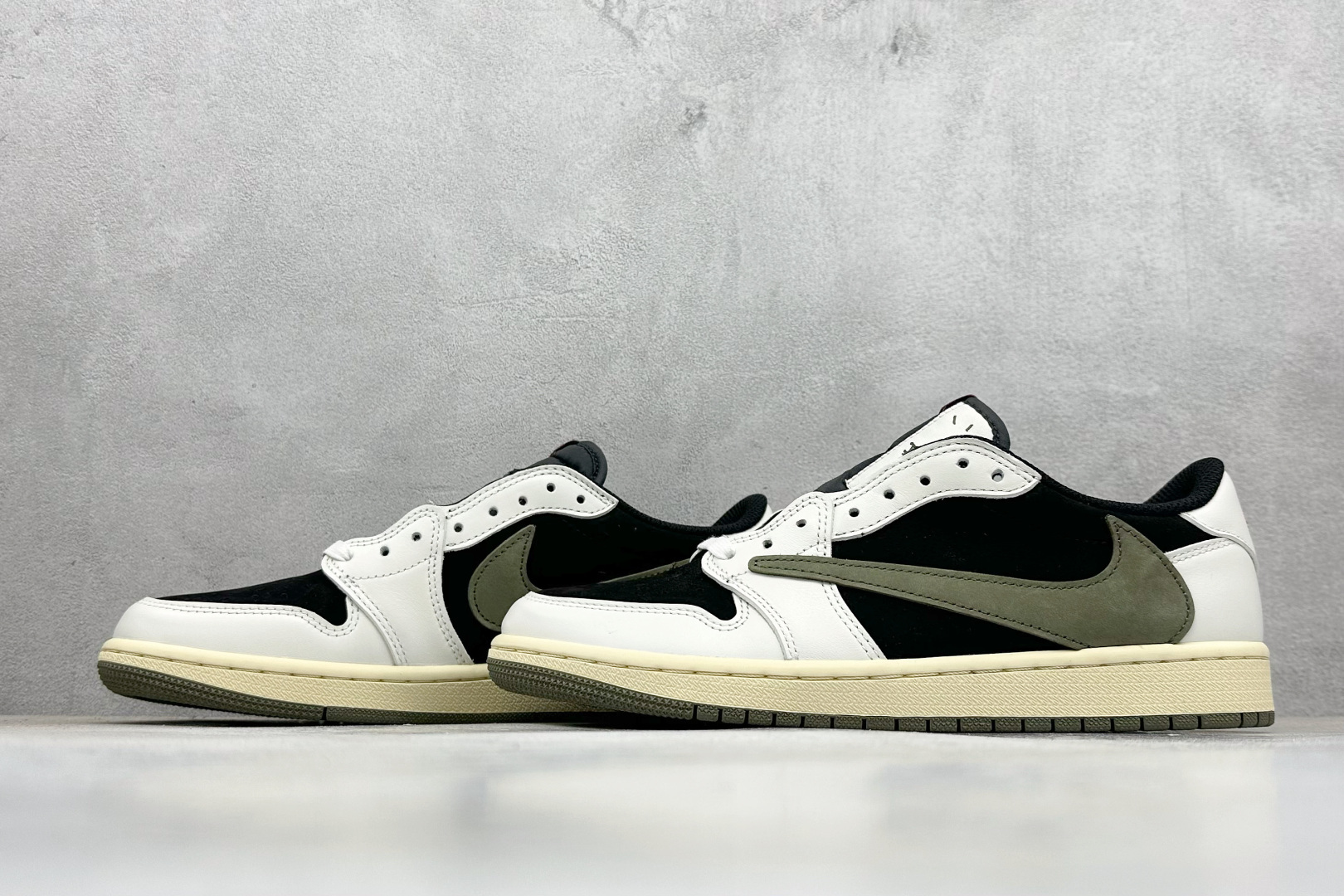终端放店新F版Fragment x TS x Air Jordan 1 Low 三方联名低帮倒勾板鞋橄榄