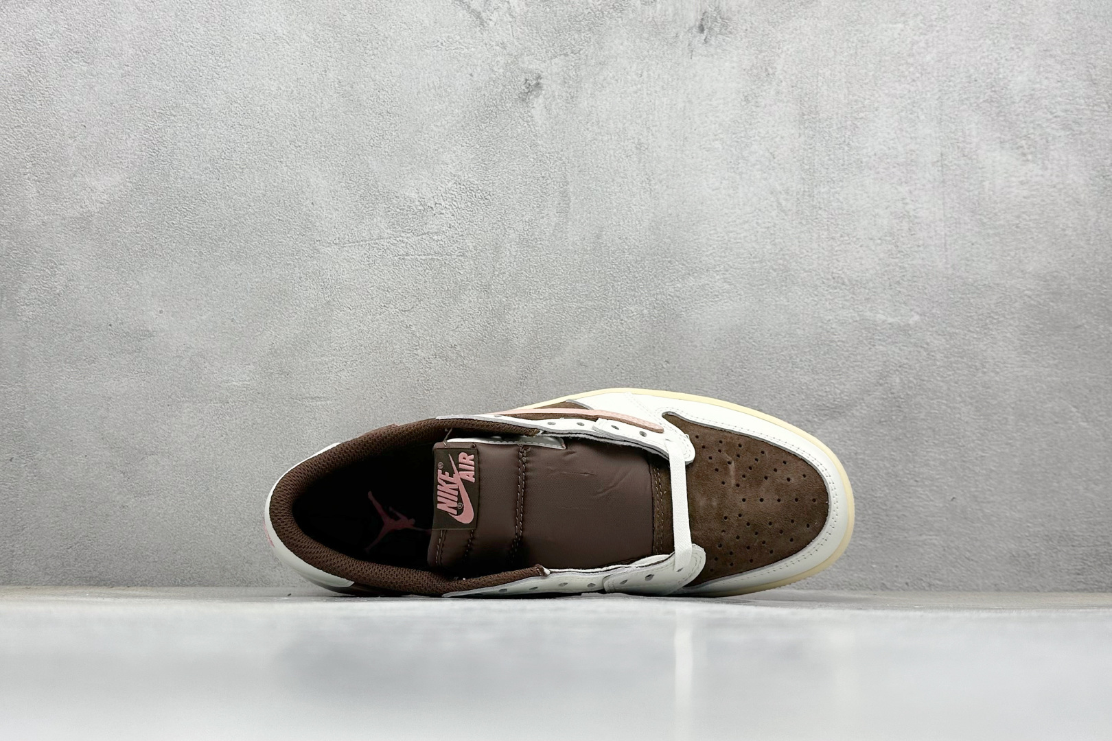 终端放店新F版Fragment x TS x Air Jordan 1 Low 三方联名低帮倒勾板鞋棕粉