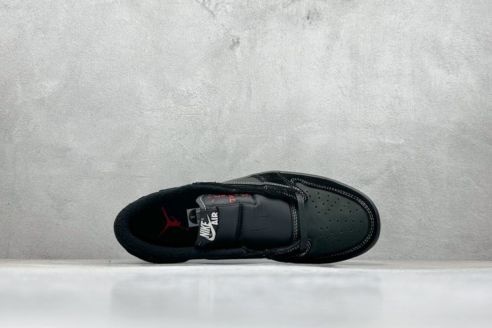 终端放店新F版Fragment x TS x Air Jordan 1 Low 三方联名低帮倒勾板鞋黑武