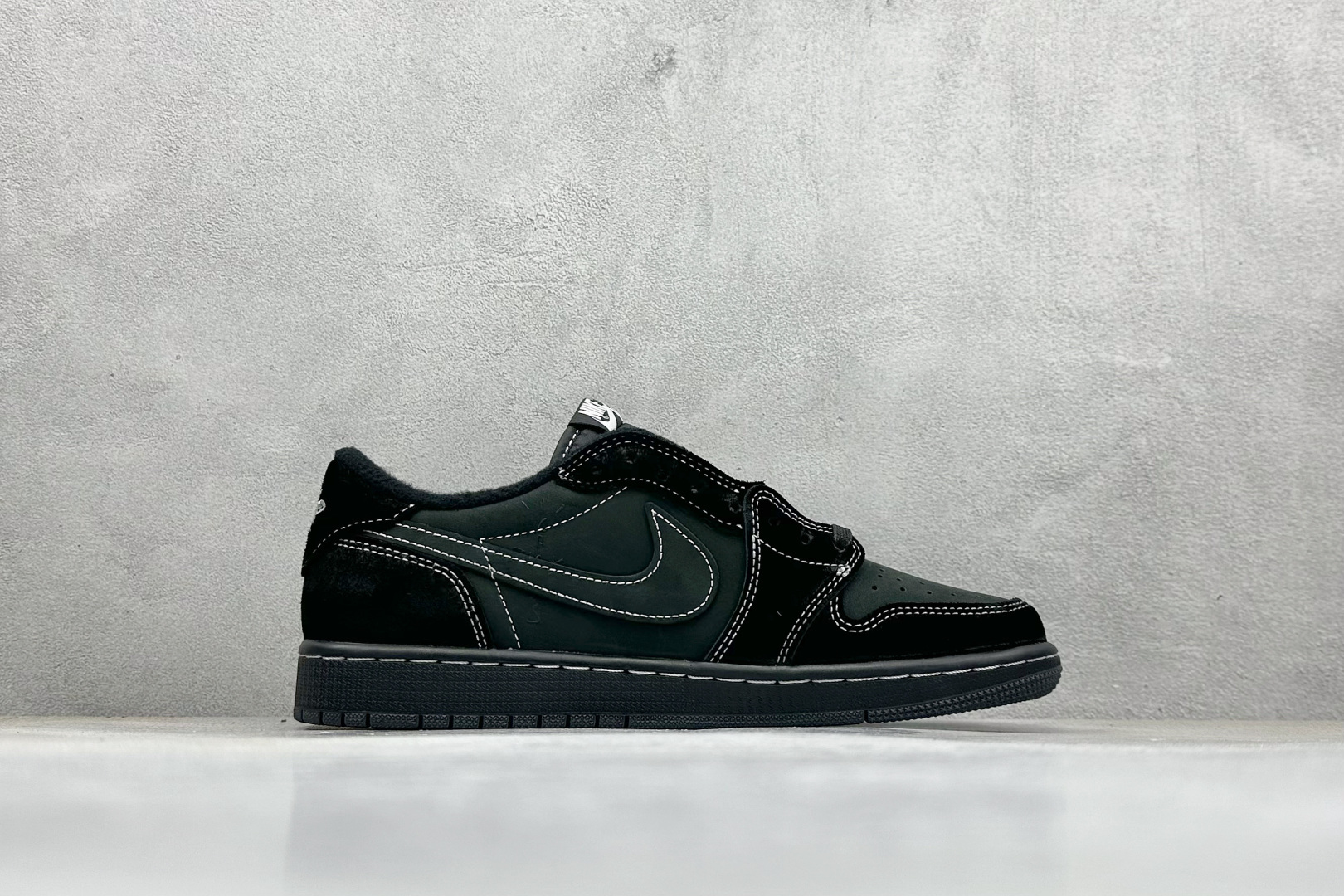终端放店新F版Fragment x TS x Air Jordan 1 Low 三方联名低帮倒勾板鞋黑武