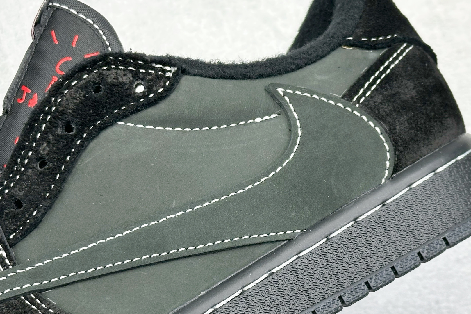 终端放店新F版Fragment x TS x Air Jordan 1 Low 三方联名低帮倒勾板鞋黑武